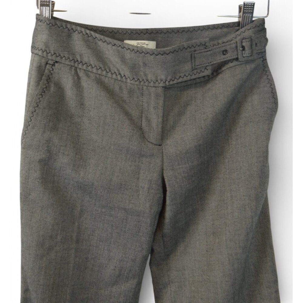 Ann Taylor LOFT Petites 00P Gray Ankle Pants Tailored Career Cuffed Hem - Picture 4 of 5